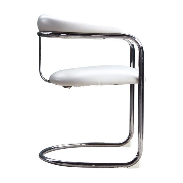 Postmodern Vintage Anton Lorenz for Thonet "Ss33" Armchair in White + Chrome For Sale - Image 3 of 15