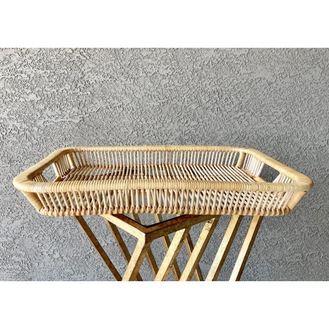 Excellent Pre-Owned Condition. With its fabulous organic look-and-feel, this nicely-sized rattan and bamboo Albini-...