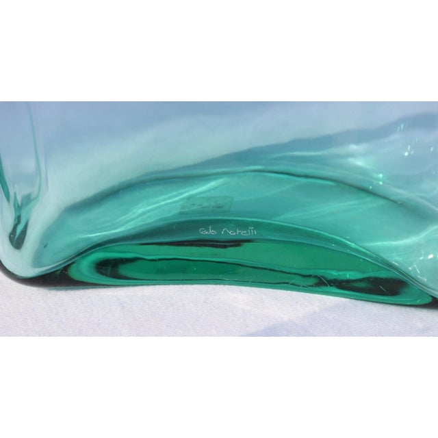 Mid Century Carlo Moretti Pink and Green "Watermelon" Glass Decanter and Small Rocks Cocktail Glasses Set of 5 For Sale - Image 10 of 10