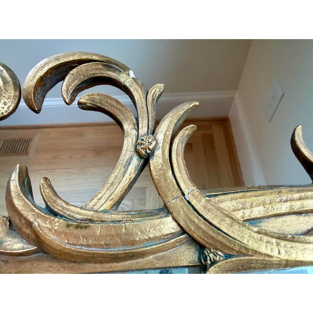 Gold Vintage Giltwood Reeded Mirror For Sale - Image 8 of 10