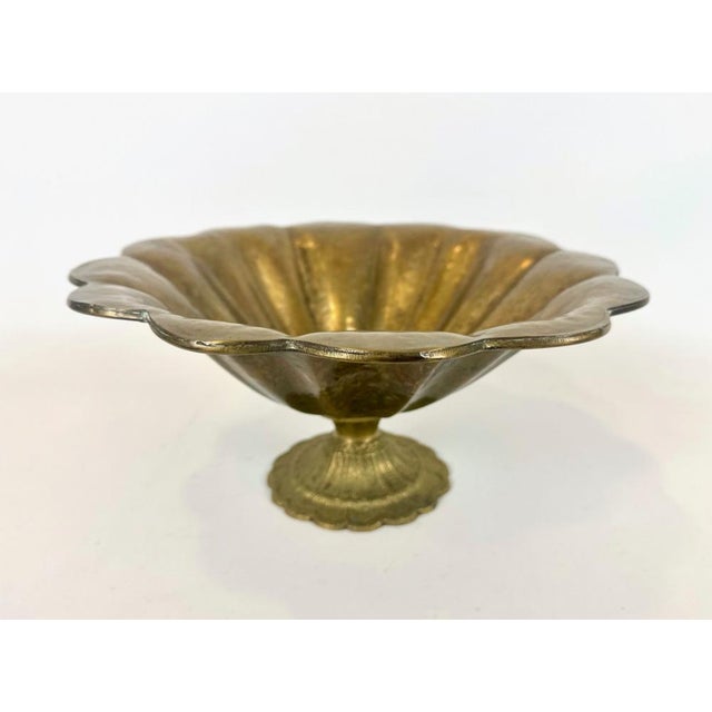 1960s Vintage Brass Fruit Pedestal Bowl, 1960s For Sale - Image 5 of 14