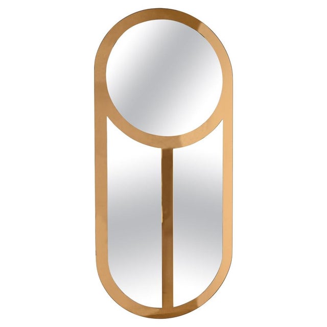 Large Triple Bronze Colored Mirror by Crystal Art, Italy, 1970s For Sale - Image 18 of 18