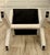 Vintage X-Frame Stool in Cream & Tan Animal Print Upholstery For Sale - Image 9 of 10