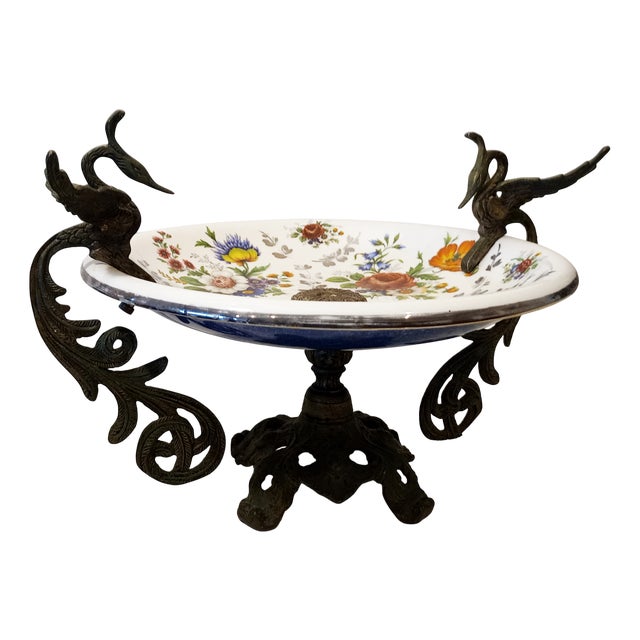 Vintage Fruit Bowl in Bronze, 1930s For Sale