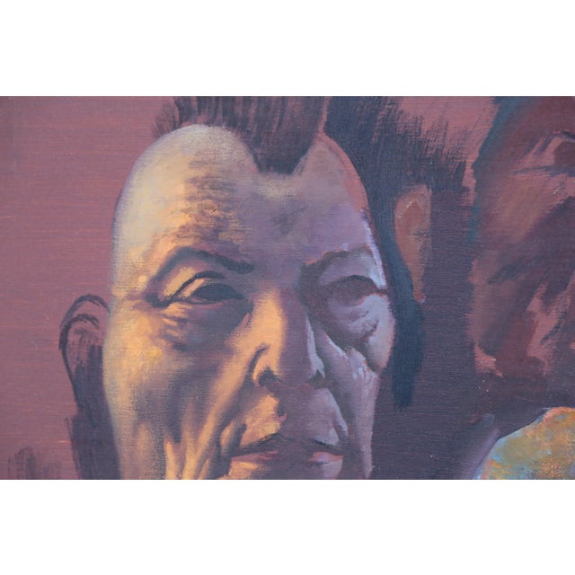 Native American Portrait, Jalal Gharbi Oil on Canvas Painting For Sale - Image 4 of 5