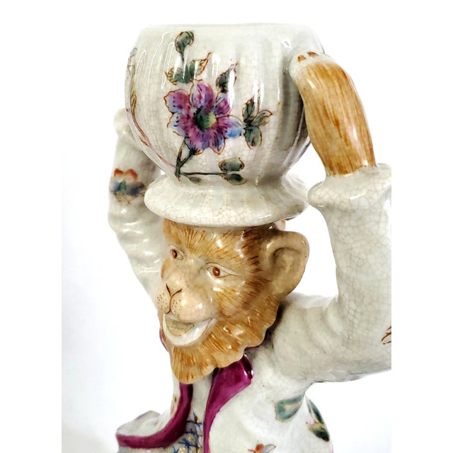 Metal Monkey Candle Holders or Candlesticks - A Pair For Sale - Image 7 of 14