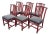 Vintage McGuire Red Rattan Chinese Officials Hat Dining Chairs, Set of 6 For Sale
