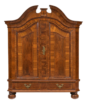 Baroque Walnut Hallway Cabinet, Northern Germany, 1740s
