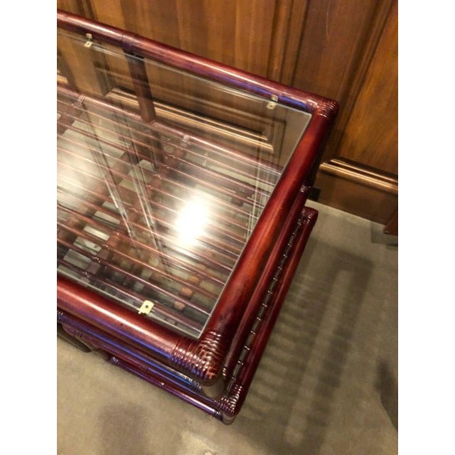 1970s 1970s Design Institute America Rattan Console with 2 Tables - 3 Pieces For Sale - Image 5 of 10