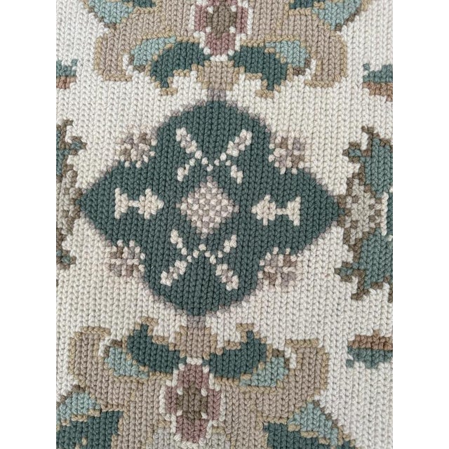 Gray Mid-Century Portuguese Needlepoint Rug, 1940s For Sale - Image 8 of 18