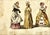 Set of Six Original Watercolor and Ink Depictions of 18th- And 19th-Century European Fashions For Sale - Image 9 of 13