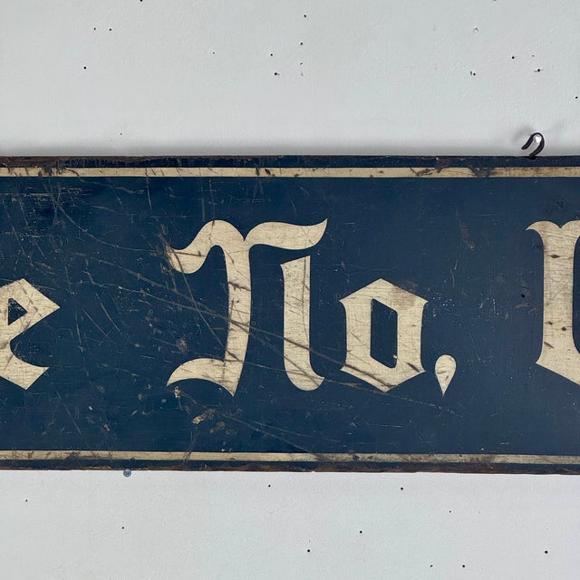 Vintage Double Sided "Lane No. 1" Railway / Station / Racing Wooden Sign For Sale - Image 4 of 12