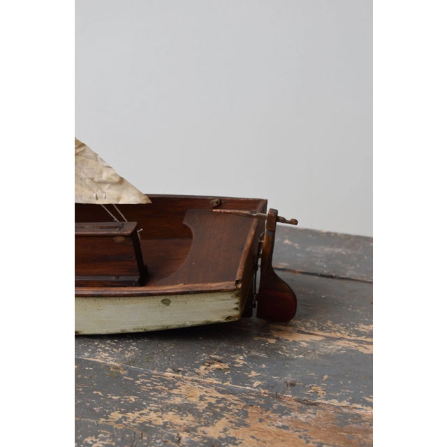 Antique Folk Art Wood Pond Sail Boat, Circa 1920s For Sale - Image 16 of 18