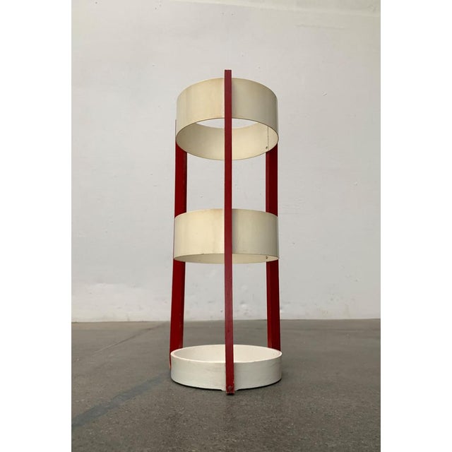 Mid-Century Space Age Metal and Wood Umbrella Stand, 1960s For Sale - Image 5 of 18
