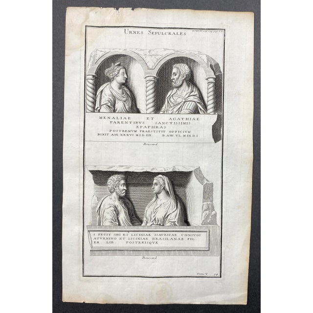 18th century Italian sepulcher, grave stone and tomb carving engraving.