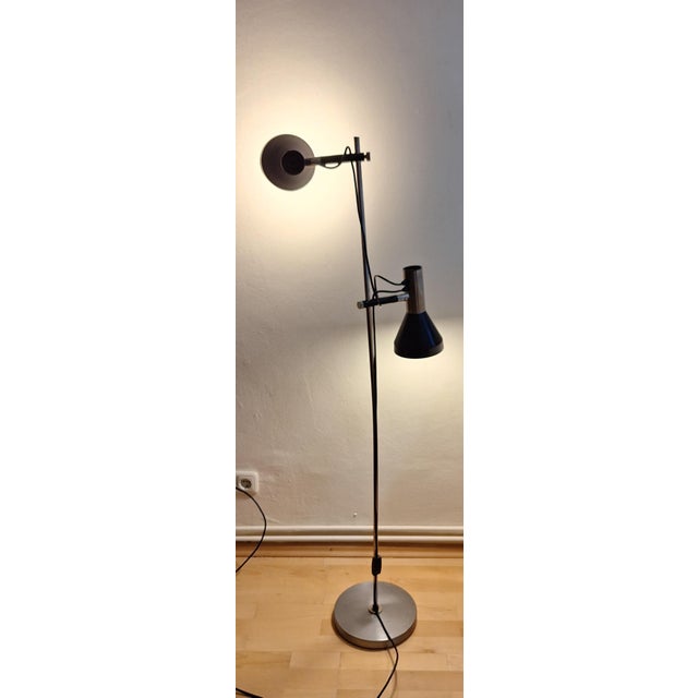 Vintage Floor Lamp with Metal Frame and Aluminum Reflector Shades, 1970s For Sale - Image 3 of 8