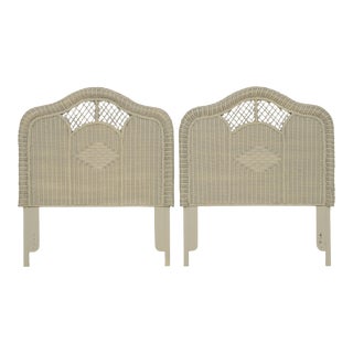Twin Size Wicker Headboards - a Pair For Sale