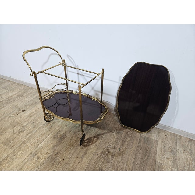 Vintage French Bar Cart from Maison Jansen, 1960s For Sale - Image 11 of 18