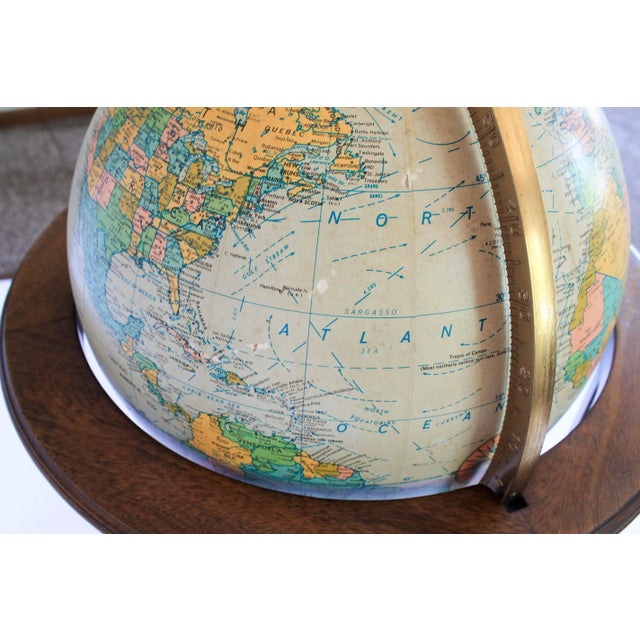 Illuminated Replogle Floor Globe on Kittinger Stand For Sale - Image 10 of 11