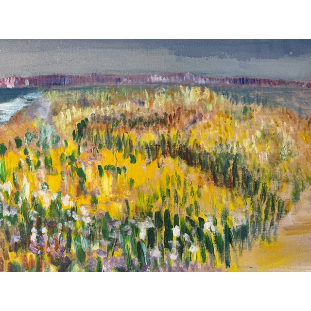 1970s Vintage Drusso Impressionist Seascape Oil Painting on Canvas – Unframed For Sale - Image 5 of 13