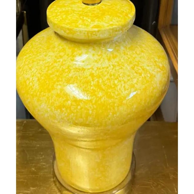 Mid-Century Modern Vintage Paul Hanson Style Ginger Jar Ceramic Lamp - Sunshine Yellow Glaze For Sale - Image 3 of 3