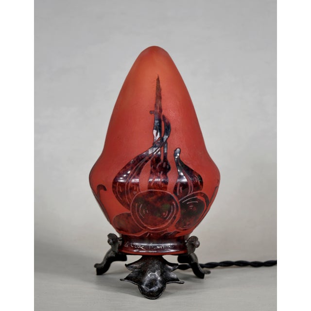 Art Deco French Art Deco Cameo Night Lamp by Le Verre Francais Schneider - 1920s France For Sale - Image 3 of 9