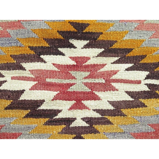 1960s Vintage Turkish Handmade Kilim Rug - 59"x106" For Sale - Image 4 of 12