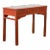 19th Century Chinese Qing Dynasty Red Orange Lacquered Table with Three Drawers For Sale