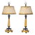 1900's French Empire Sienna Marble and Bronze Candle Lamps - a Pair For Sale