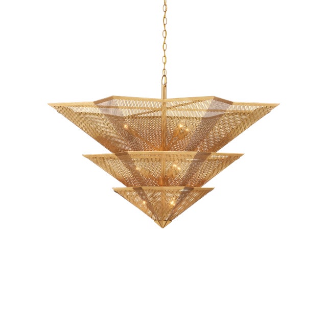 Currey & Company Currey & Company Hanway Gold Chandelier For Sale - Image 4 of 6