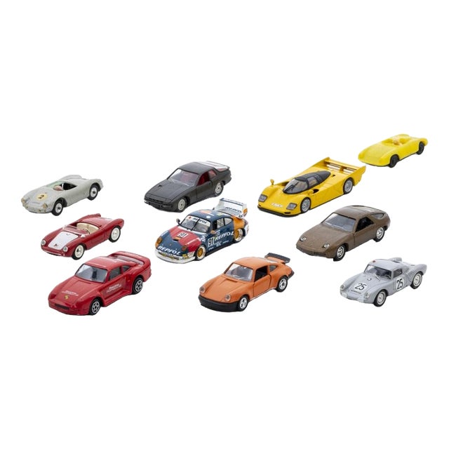 Miniature Porsche Car Toys, Set of 10 For Sale