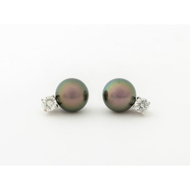 Tahitian Pearl, Diamond, and 14k White Gold Jewelry Set For Sale - Image 9 of 11