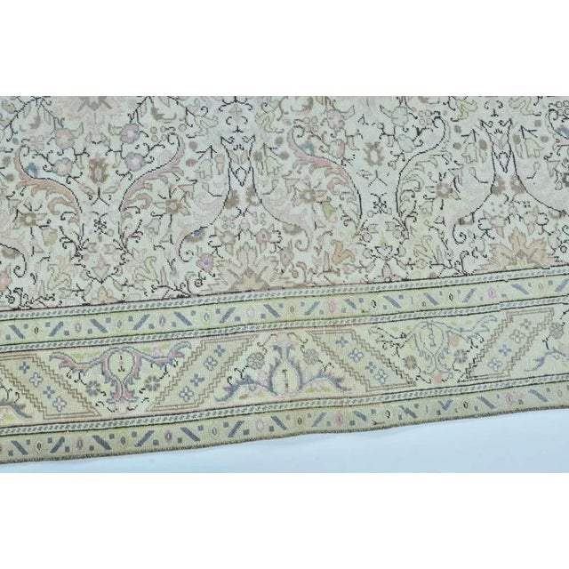 Turkish Oriental Low Pile Neutral Area Rug For Sale - Image 5 of 11
