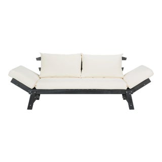 Modern Contemporary Daybed in Dark Slate Grey & Beige For Sale