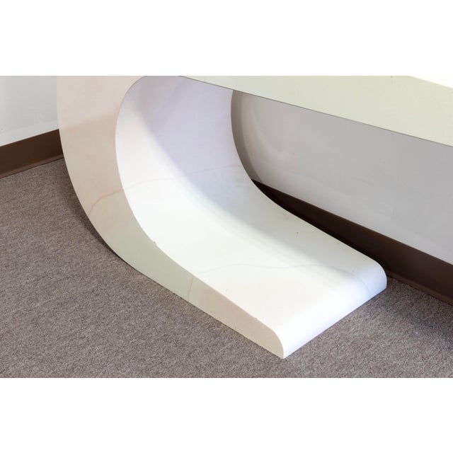 Pierre Cardin White Lacqured Waterfall Console Table For Sale In Detroit - Image 6 of 6