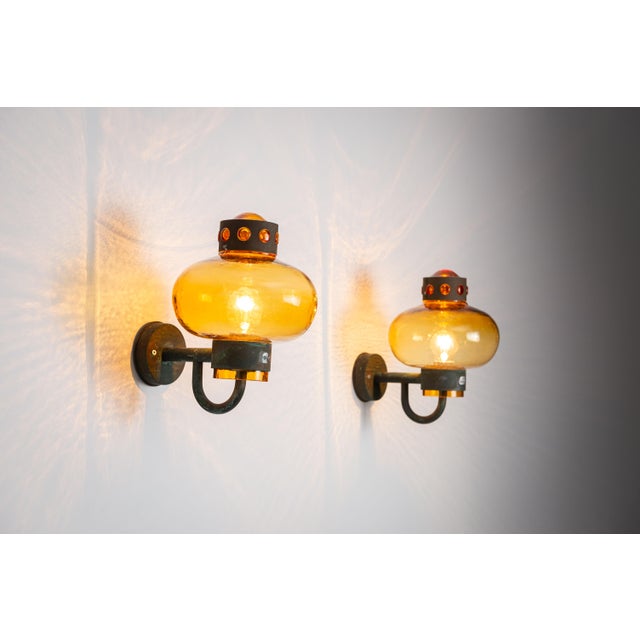 1960s Vintage Brass Wall Lamps, 1960s, Set of 2 For Sale - Image 5 of 15