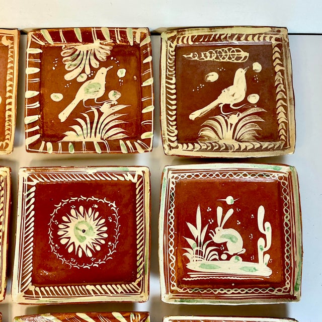 Ceramic 1950s Vintage Mexican Southwestern Folk Art Tlaquepaque Pottery Plates - Set of 9 For Sale - Image 7 of 14