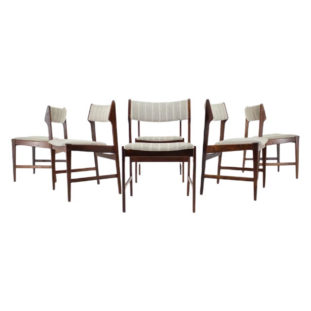 Solid Rosewood Dining Chairs by Erich Buch, Denmark, 1960s, Set of 6 For Sale