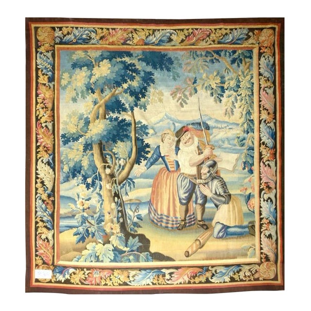 Antique Late 18th Century Flemish Verdue "Don Quixote" Tapestry For Sale