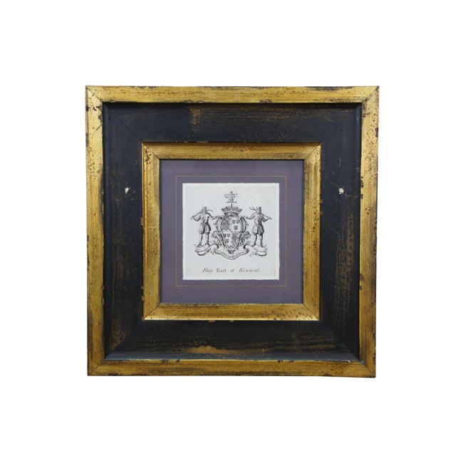 Set of three black and white prints on paper of the heraldic coats of arms of Erskine Earl of Kelly, Cranford Earl of...