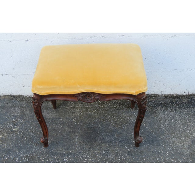 Early 1900s French Carved Ottoman Stool 6270 For Sale - Image 13 of 14