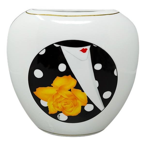 Vintage French Porcelain Vase by R. Ortol for Limoges, 1970s For Sale - Image 10 of 10