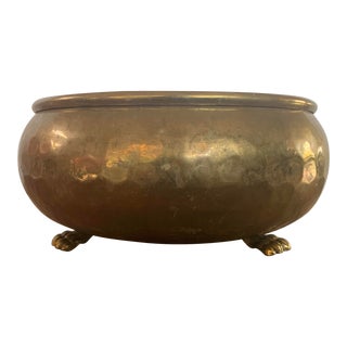 French Brass Hammered Jardiniere For Sale