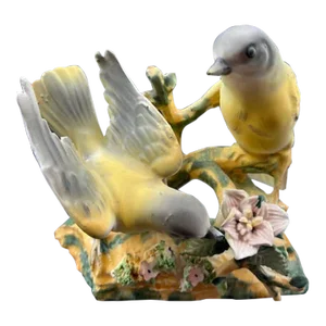 Mid 20th Century Figurine of Pair of Yellow Finches Together