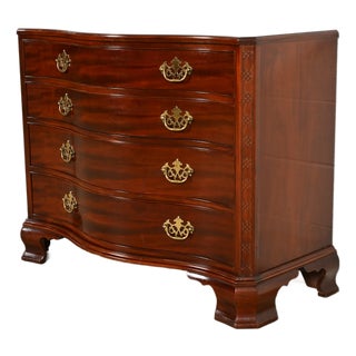 Baker Furniture Historic Charleston Chippendale Carved Mahogany Serpentine Front Dresser Chest For Sale