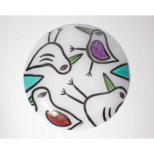 Late 20th Century Kosta Boda 15” Glass Bird Plate by Ulrica Hydman Vallien For Sale - Image 5 of 6