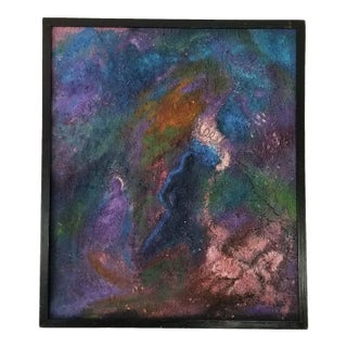 1990s Gloria R Mixed Media Textured Abstract Painting For Sale