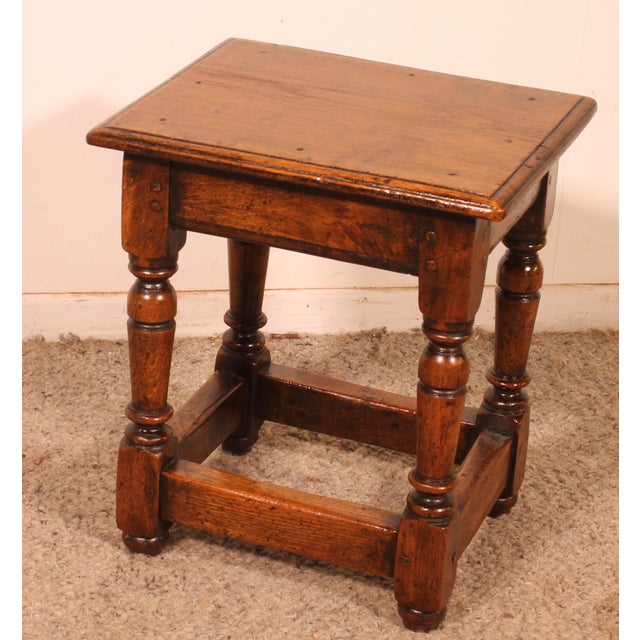 Wood English Oak Stool, 19th Century For Sale - Image 7 of 10