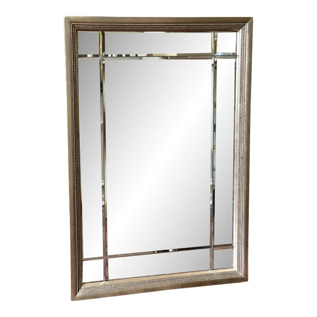 20th Century Rectangular Beveled Gilt Wood Frame Mirror For Sale