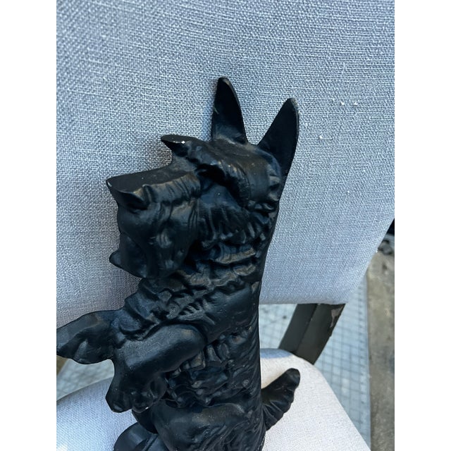 1970s Vintage Cast-Iron Scottish Dog Doorstop For Sale - Image 5 of 7